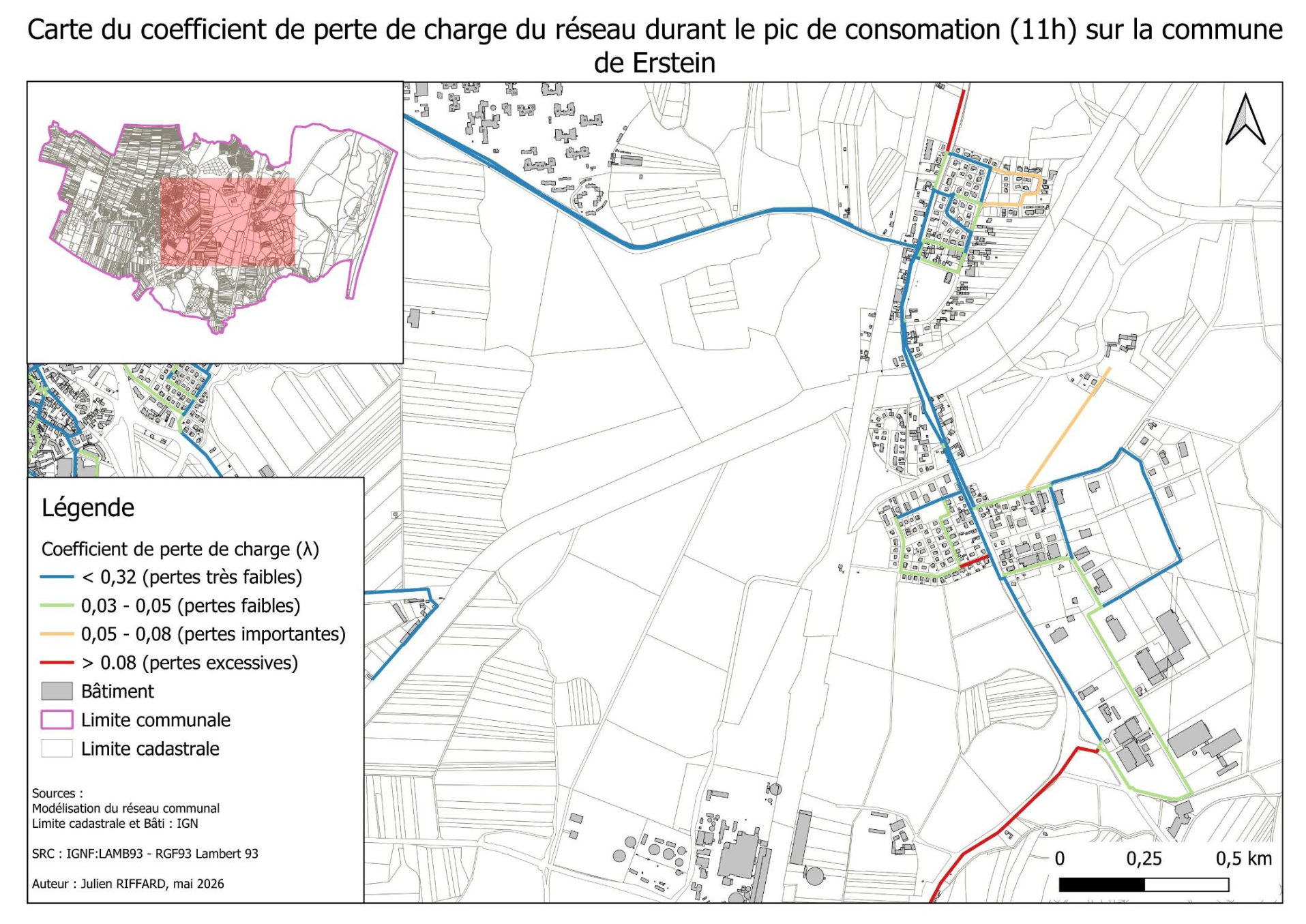 Coefficient de perte de charge - secteur est